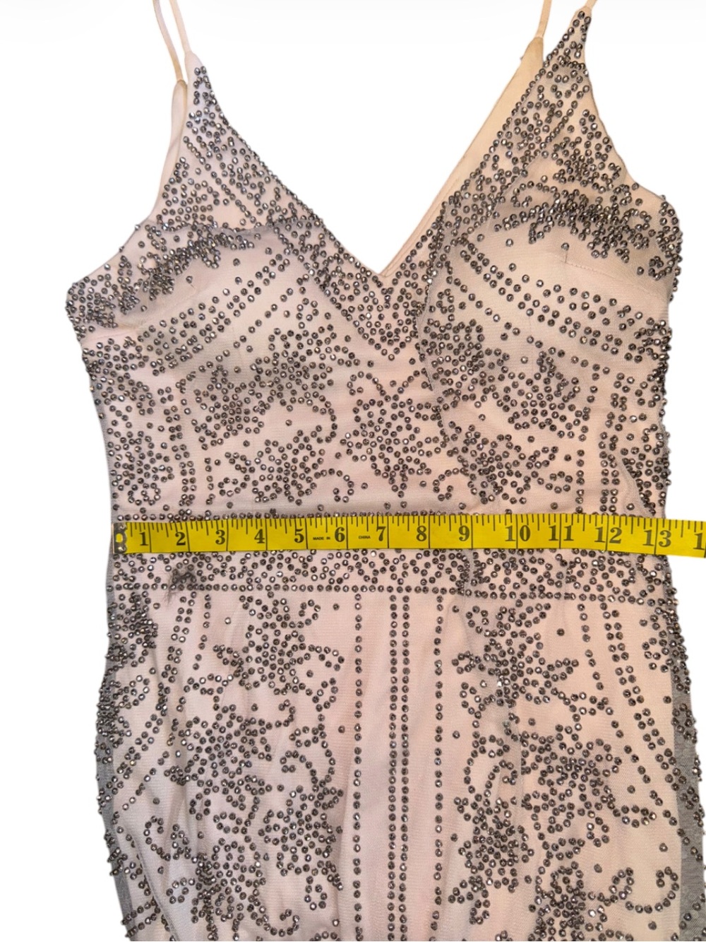 Xscape Blush Pink Beaded Mermaid Gown Formal Prom Evening Dress Size 8 - Picture 17 of 17